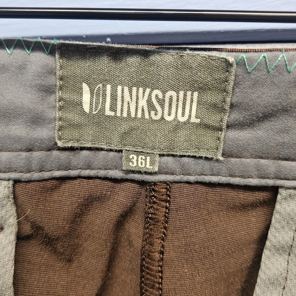 Lot of 2 Linksoul Boardwalker Golf Pants Mens 36L Brown Grey LS6153-L Stretch